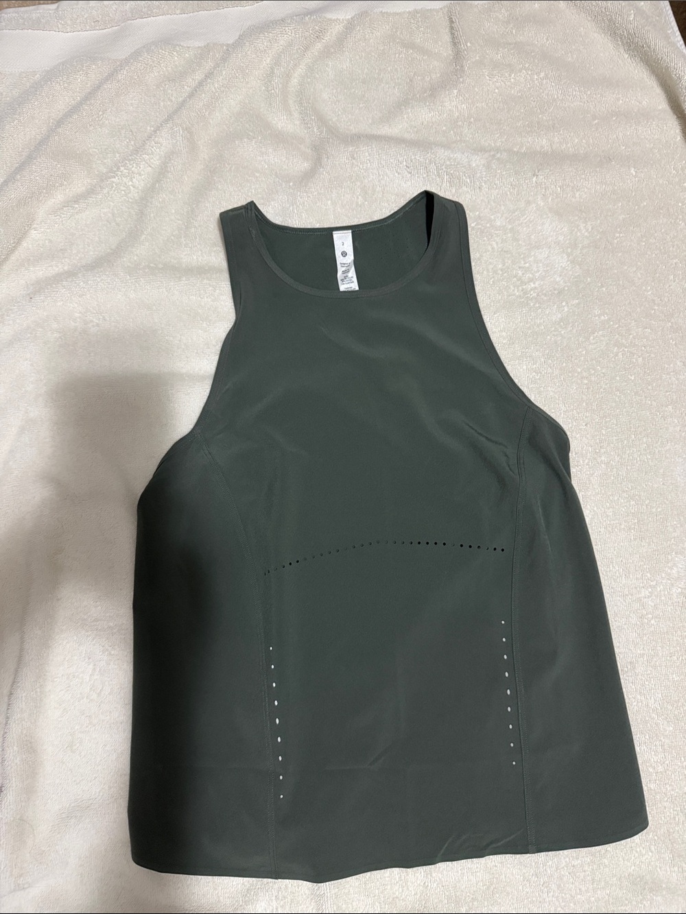 lululemon athletica Swift Ventilated Racerback run tank Dark green 2